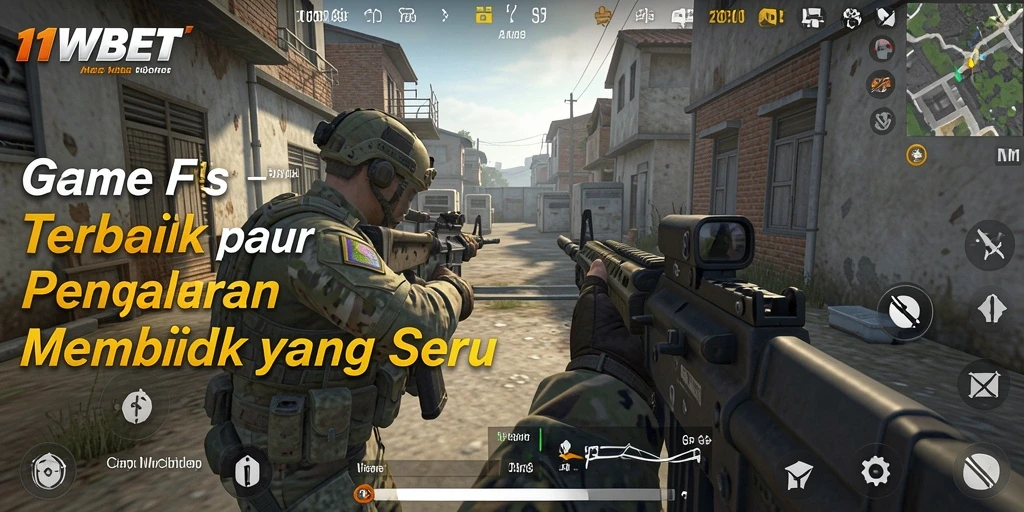 Screenshot 11WBET menampilkan momen seru dalam pertempuran FPS.