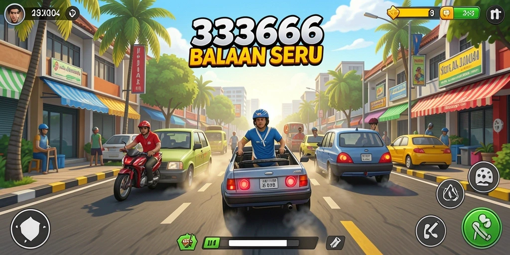 Gameplay Racing dari 333666 yang menegangkan di berbagai trek.