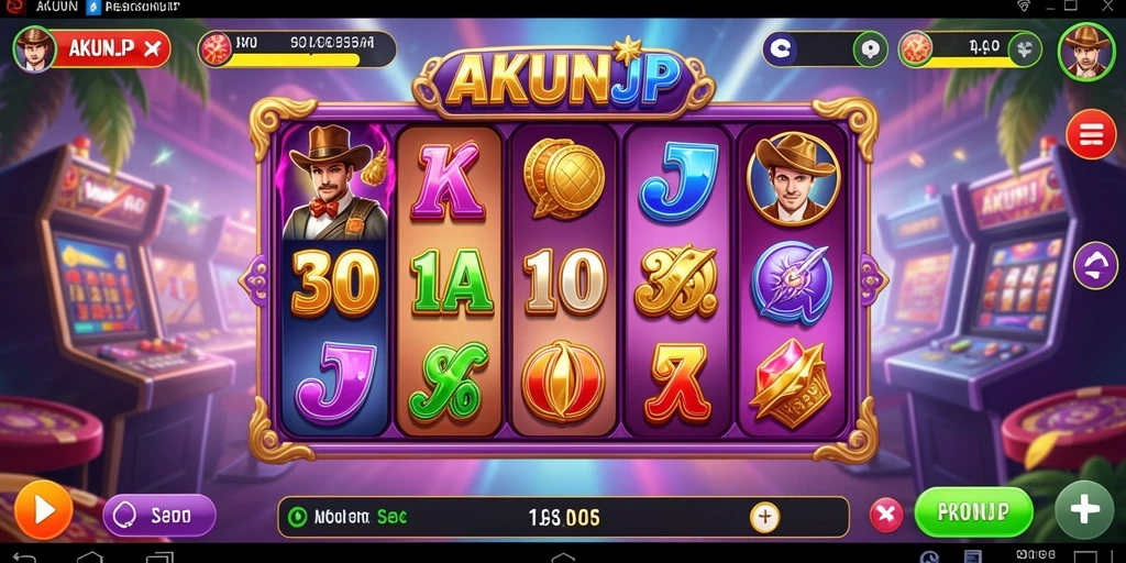 Screenshot gameplay AKUNJP menampilkan serunya permainan Slot.