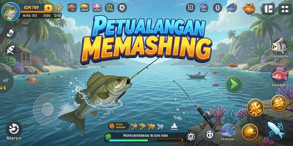 Screenshot utama IDN789 menunjukkan aksi memancing yang mendebarkan.