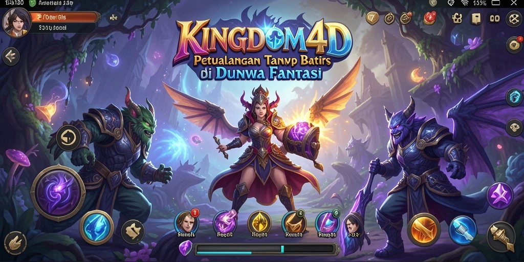 Tangkapan layar gameplay KINGDOM4D menampilkan aksi petualangan yang mendebarkan.