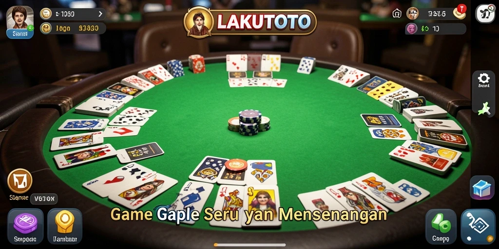 Screenshot gameplay LAKUTOTO menunjukkan keseruan permainan Gaple.