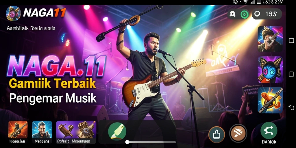 Tangkapan layar gameplay NAGA11 menunjukkan pengguna menikmati musik secara interaktif.
