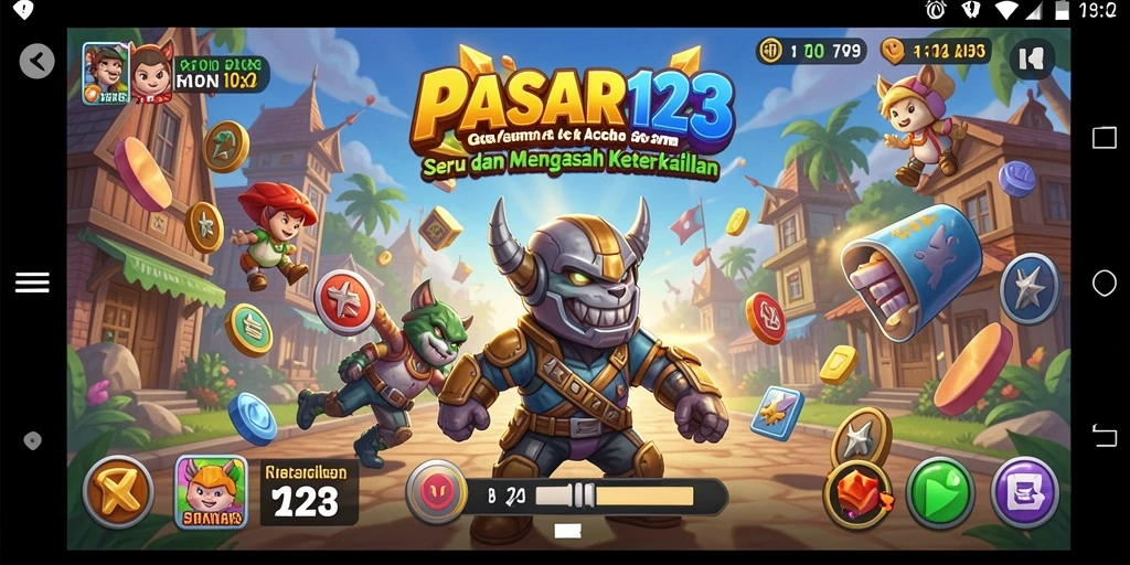 Screenshot PASAR123 menampilkan grafik cerah dan gameplay seru.