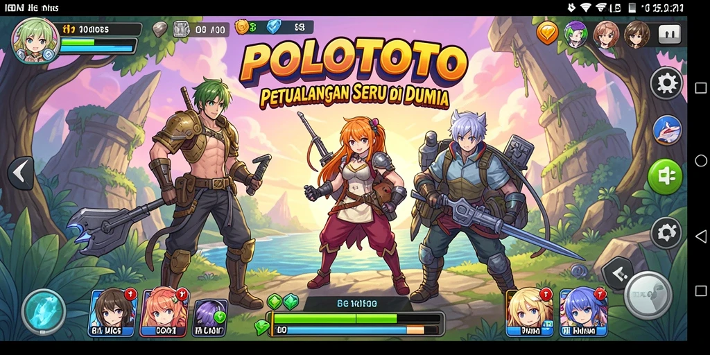 Tampilan gameplay POLOTOTO yang memikat dengan karakter anime.