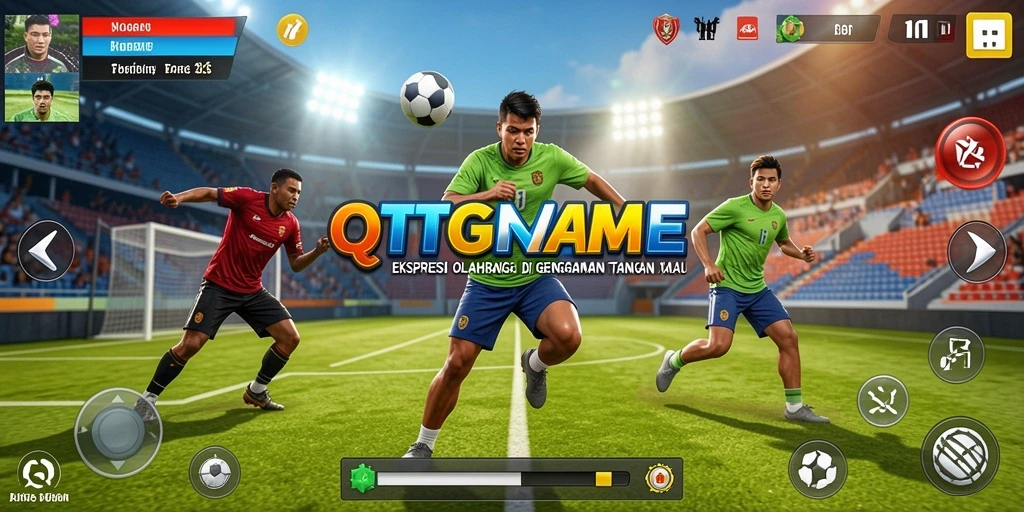 Tampilan dinamis dari gameplay olahraga yang seru dan interaktif.