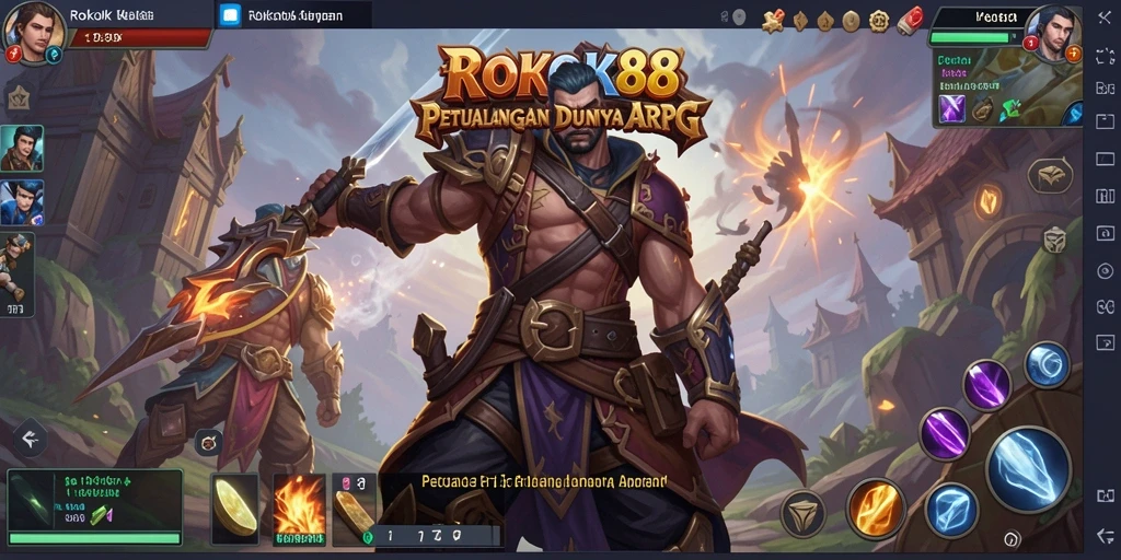 Screenshot gameplay ROKOK88 menampilkan aksi pertarungan dinamis.
