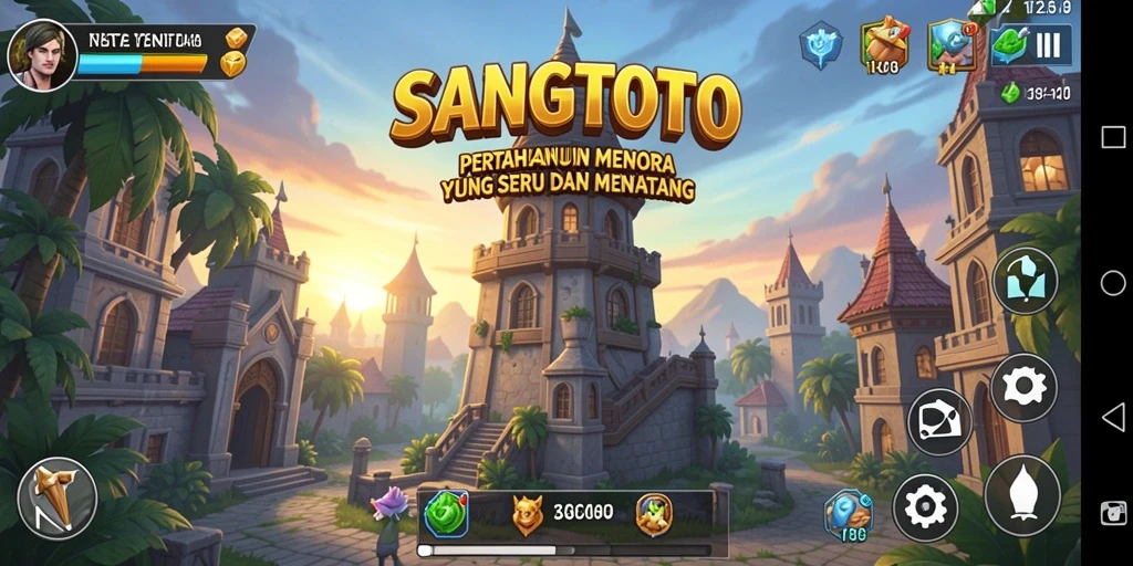 Tampilan gameplay menara pertahanan yang menegangkan di SANGTOTO.