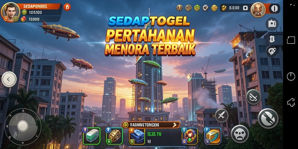 Tampilan gameplay menara yang menarik dan strategis.