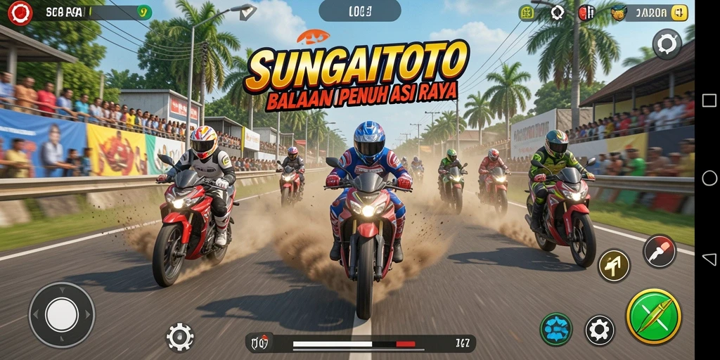 Gameplay aksi balapan motor yang mendebarkan di SUNGAITOTO.