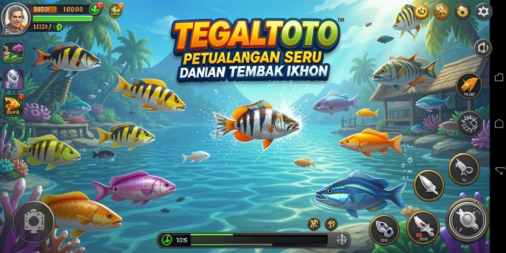 Screenshot gameplay TEGALTOTO dengan aksi tembak ikan yang seru.